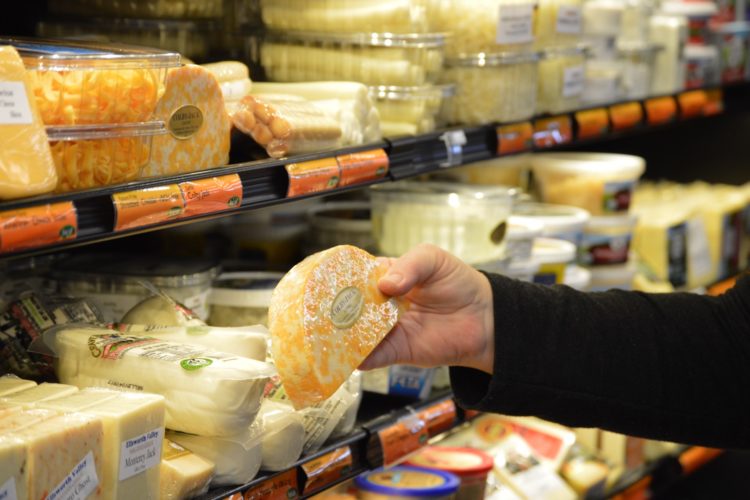 a photo of the cheese selection at the St. Peter Food Co-op