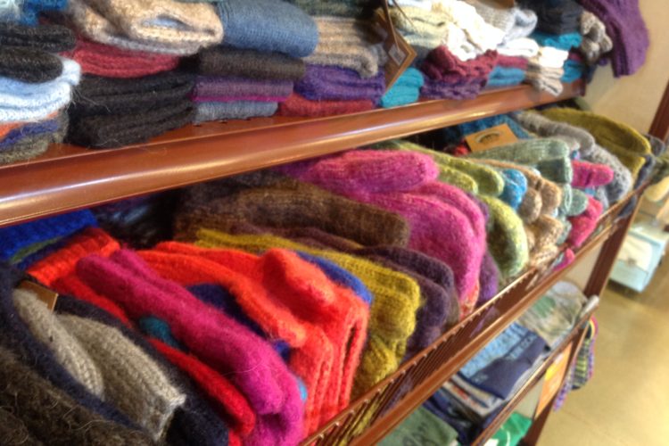 a photo of scarves and gloves at the St. Peter Food Co-op