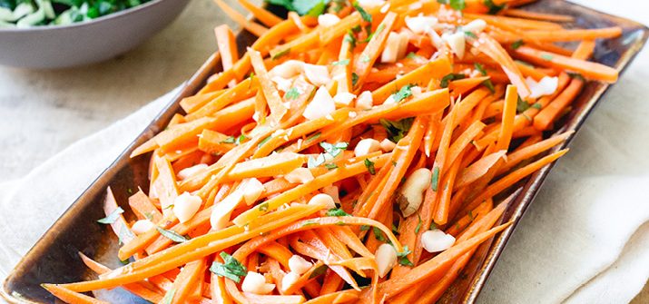 a photo of Sweet and Spicy Carrots in Peanut Sauce