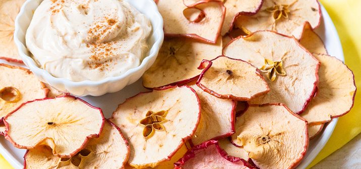 Cinnamon Apple Chips with Dip