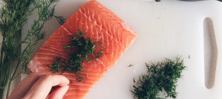 raw salmon with dill