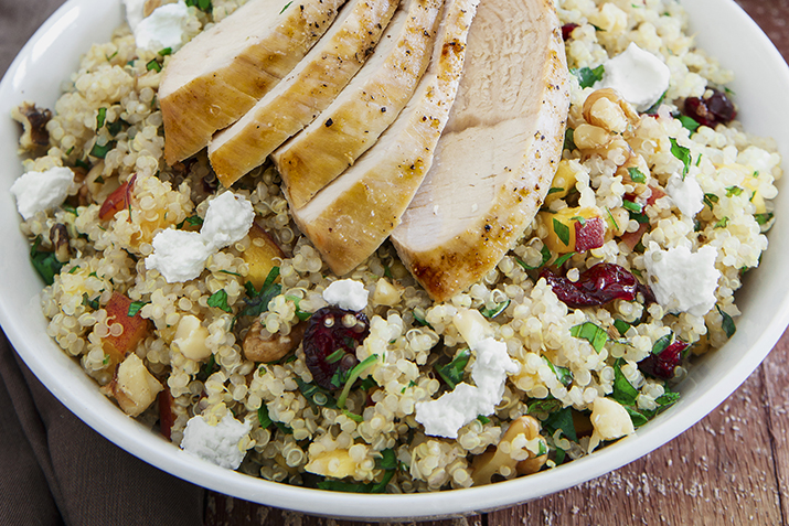 Satisfying and bursting with flavor, try this salad in the summer and take it with you into fall by subbing apples for nectarines.
