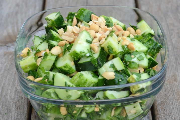 A simple and refreshing cucumber salad.